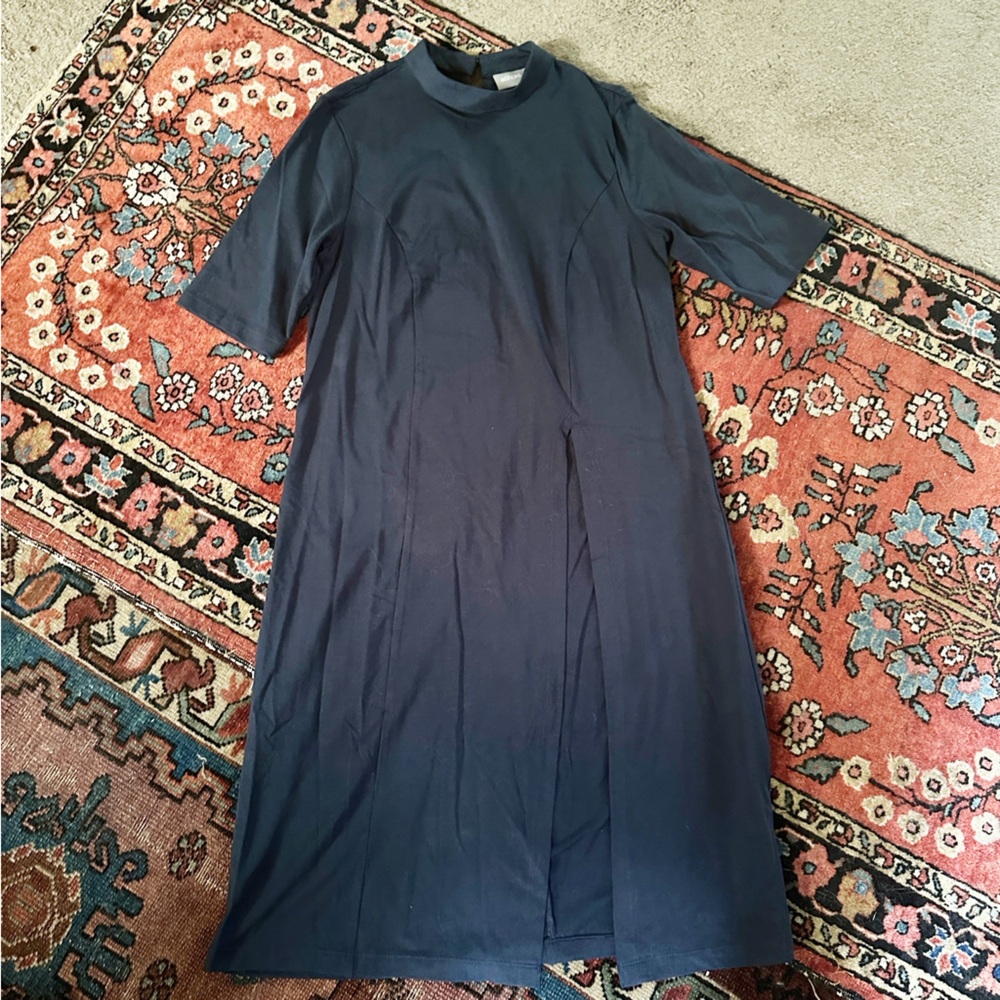 Eshakti Collar Short Sleeve Tunic Casual Dress